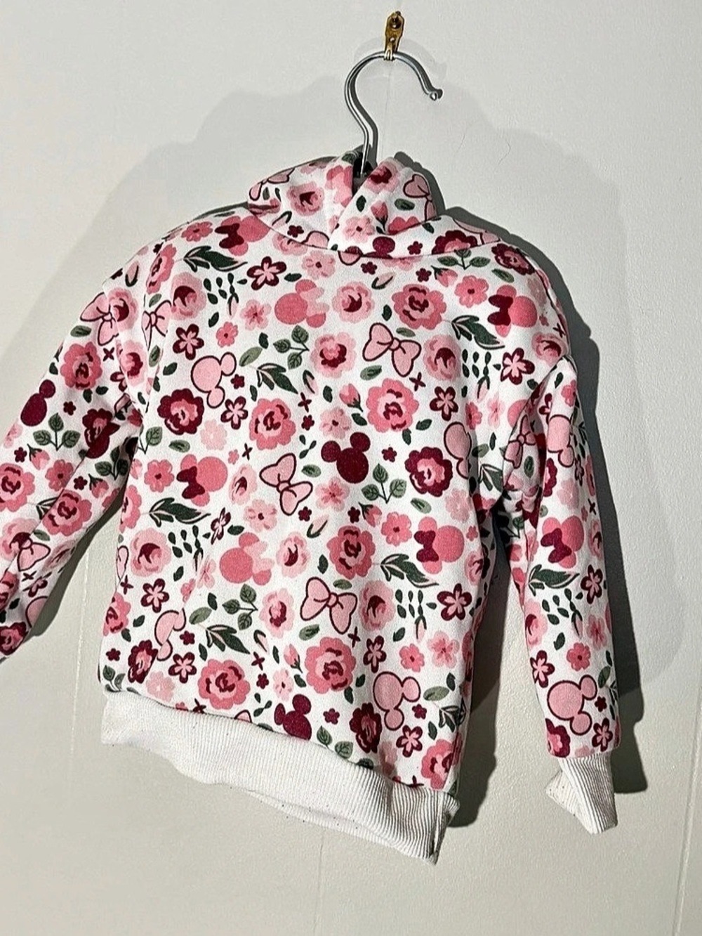 Disney Minnie Floral Hoodie in Pink & White